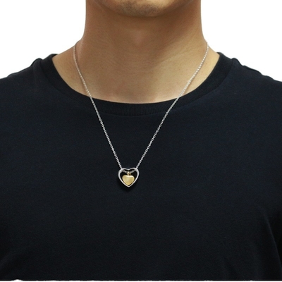 KeepSake Double Heart Love Urn Necklace for Children Gold Plated Stainless Steel
